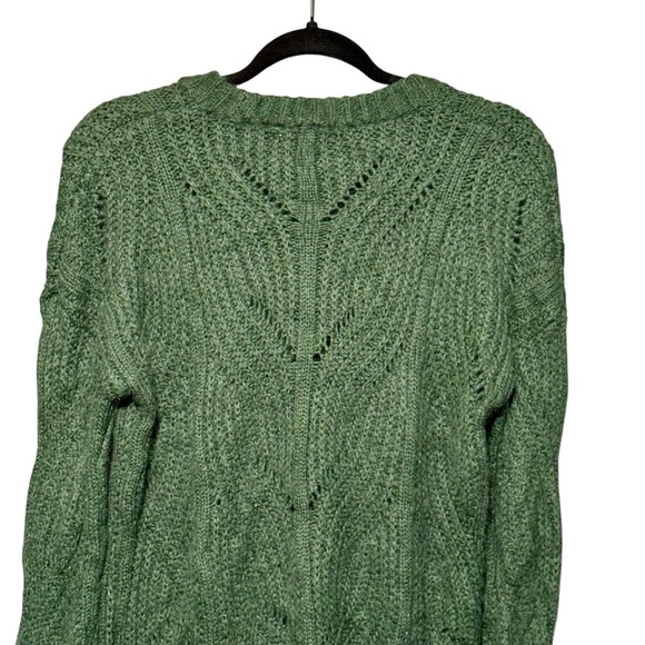 Madewell Chunky Knit Alpaca Fuzzy Dark Green Soft Pullover Sweater size XS - Picture 6 of 9